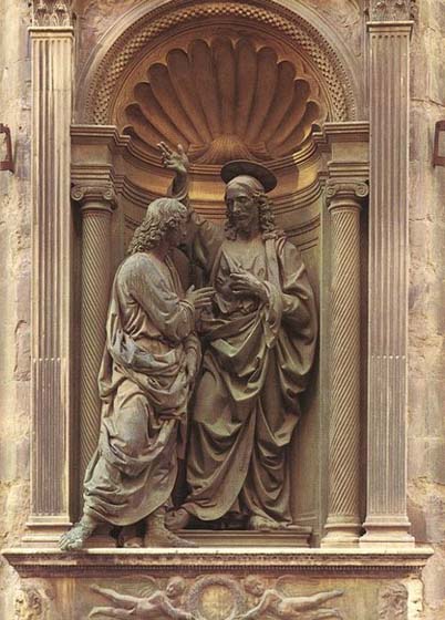 Andrea della Verrocchio Christ and Doubting Thomas